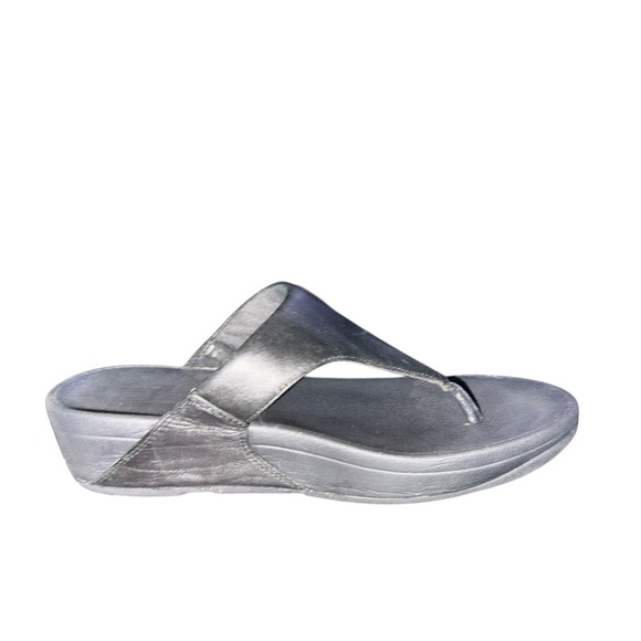 ▶️ Fitflop ◀️ Solid Black Thong Sandals Size 8 - Picture 3 of 14